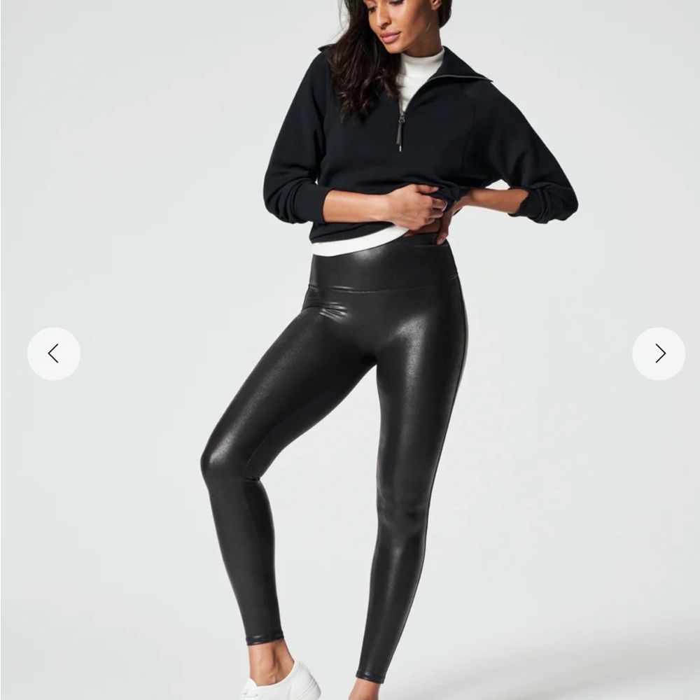 Spanx Faux Leather Black High-Waisted Leggings